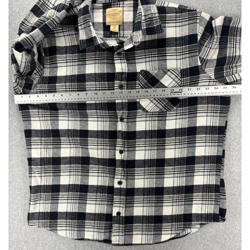 Telluride Flannel Shirt Mens XL Black White Plaid Cotton Workwear Lumberjack - Picture 9 of 13